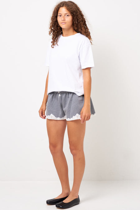 Lace Sweat Shorts Dark Gray Melange