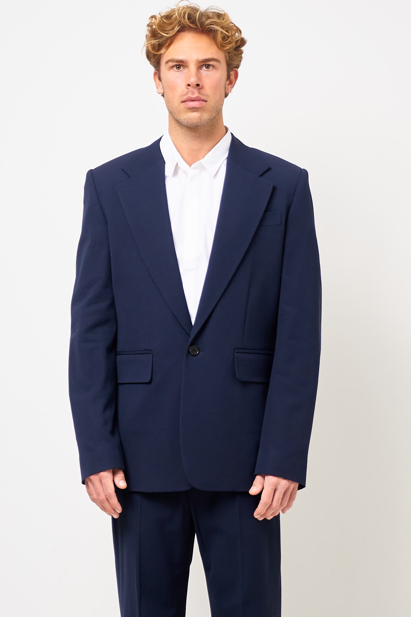 Fitted Suit Jacket Navy
