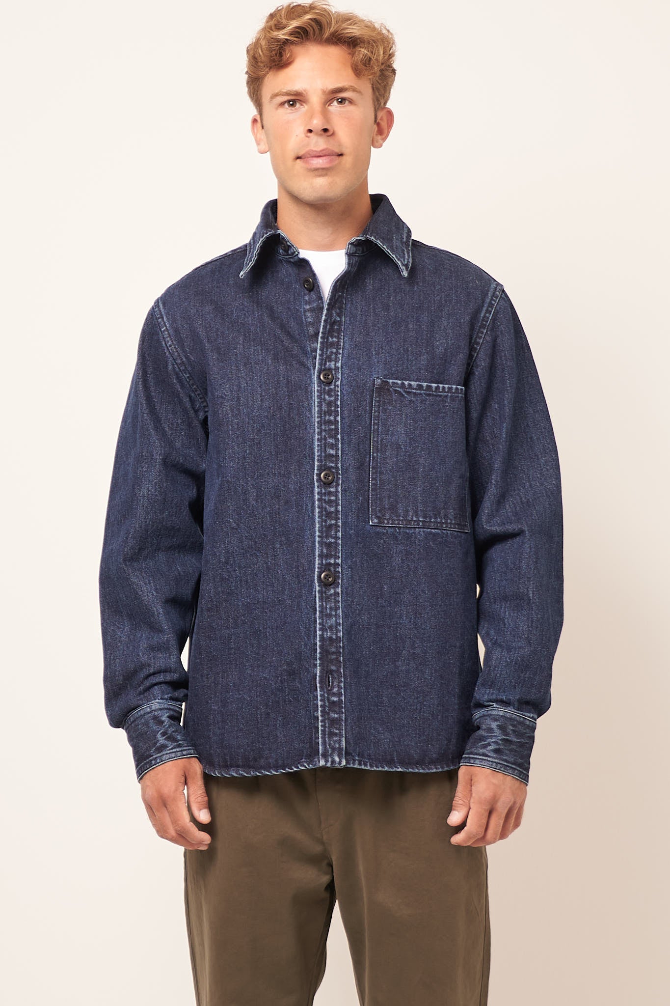 Flow Overshirt Washed Blue Denim