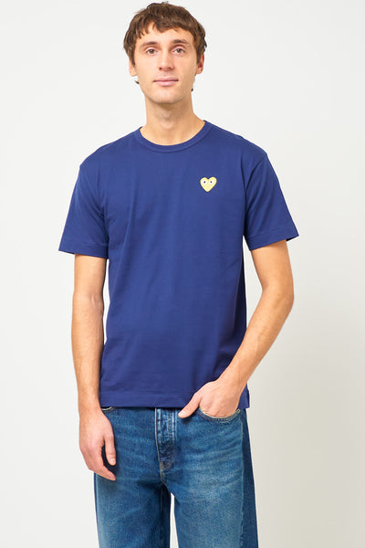 Comme des Garçons Play Gold Heart T-shirt Navy – STRØM