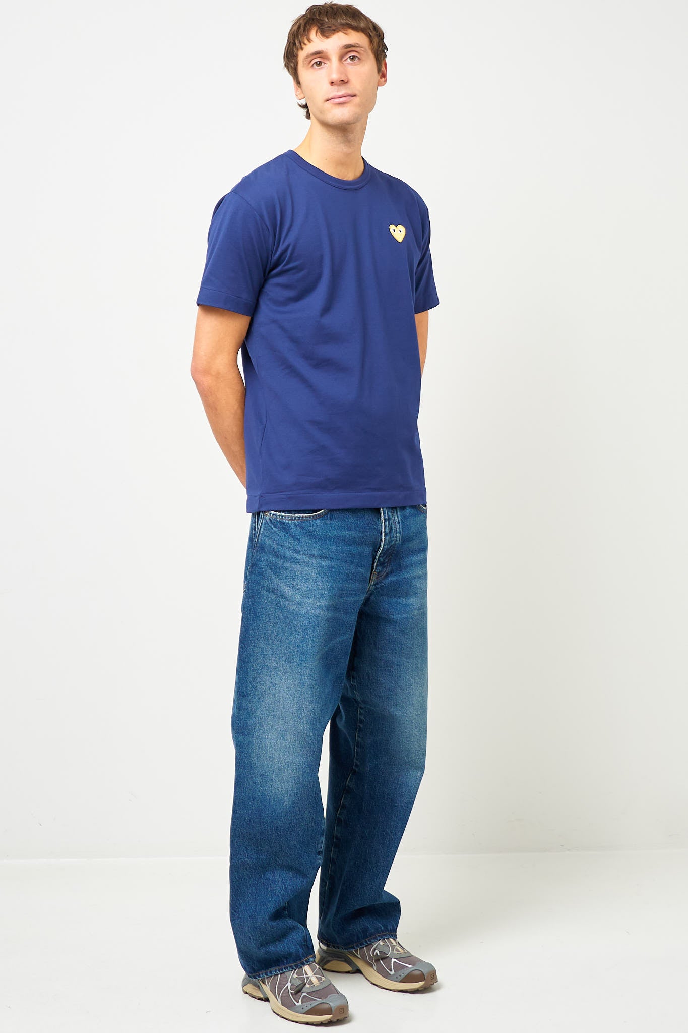 Comme des Garçons Play Gold Heart T-shirt Navy – STRØM