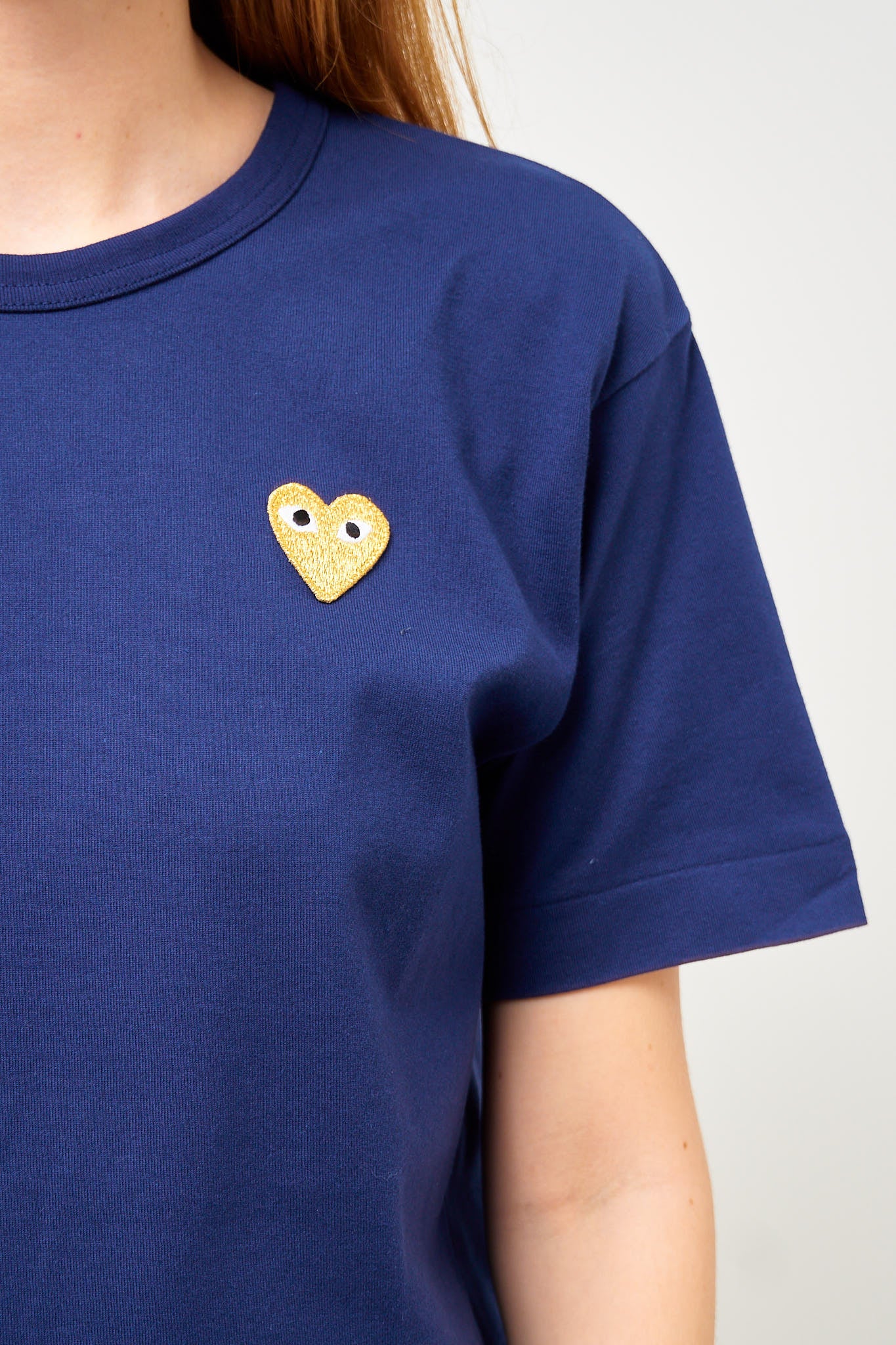 Comme des Garçons Play Gold Heart T-shirt Navy – STRØM