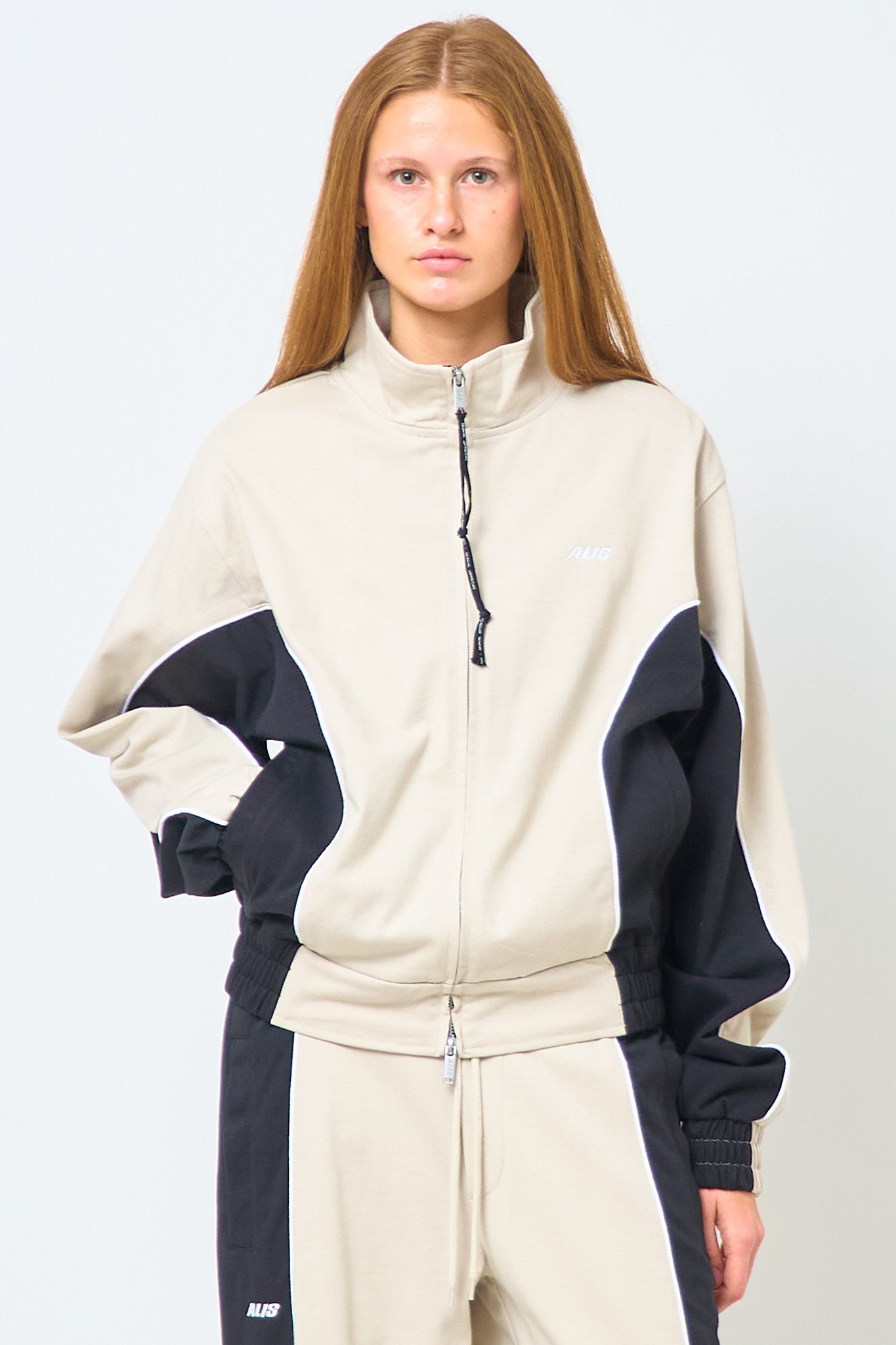 Hristo Tony Fit Track Top Black/Sand