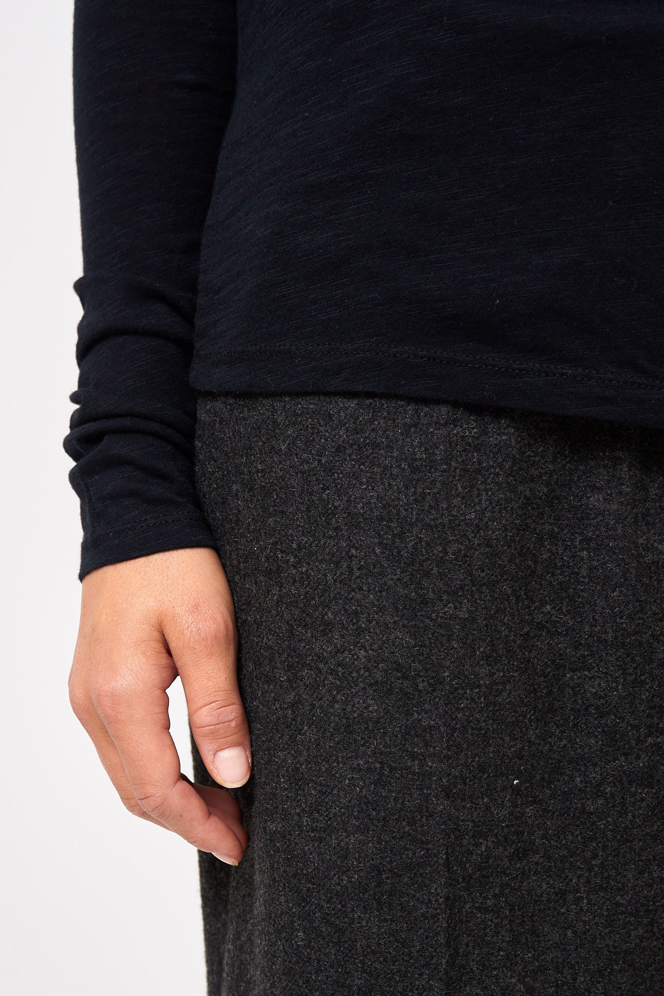 Jacksonville Round Neck LS T-shirt Black