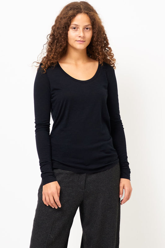 Jacksonville Round Neck LS T-shirt Black