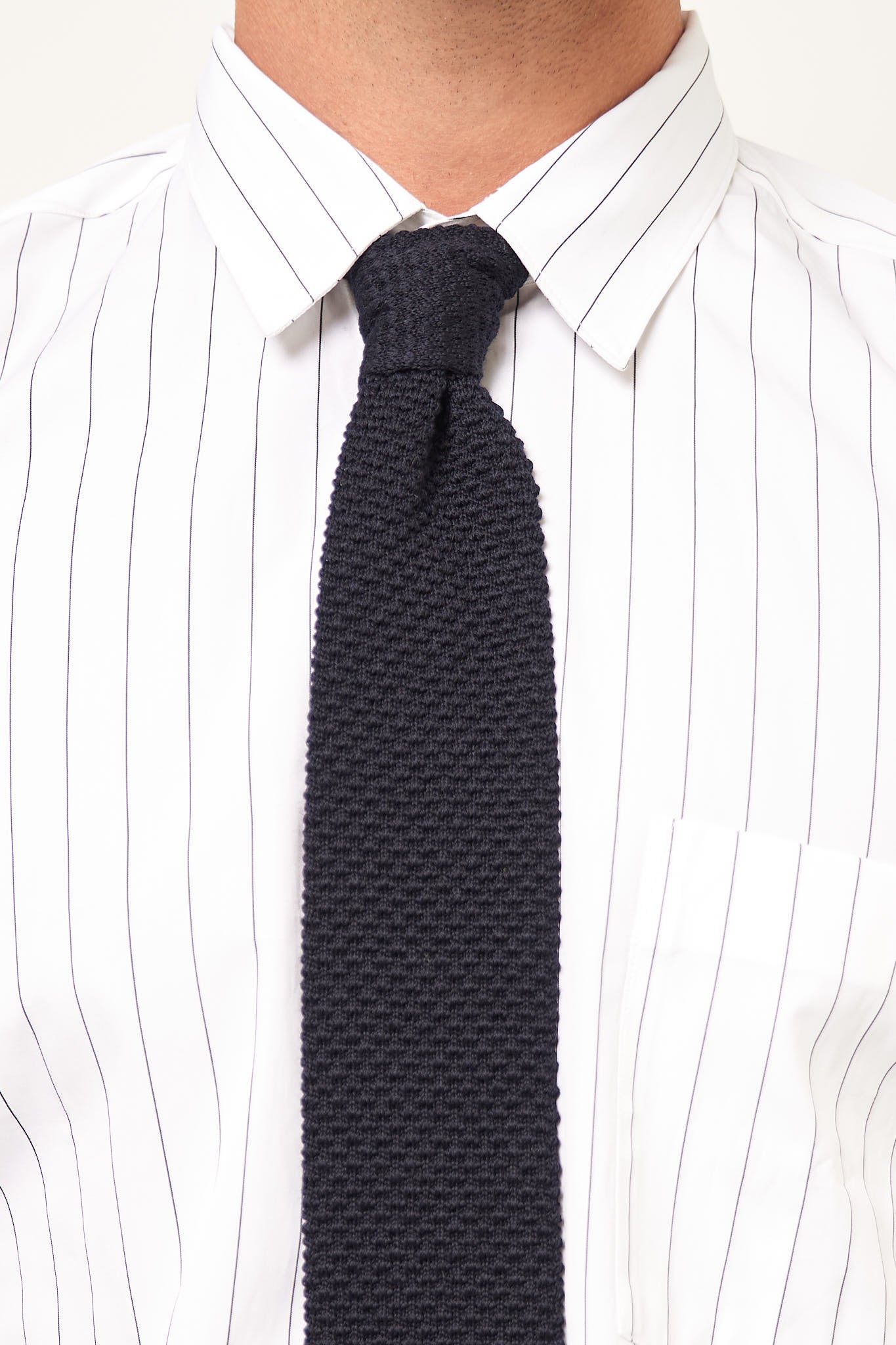 Knitted Wool Tie Navy