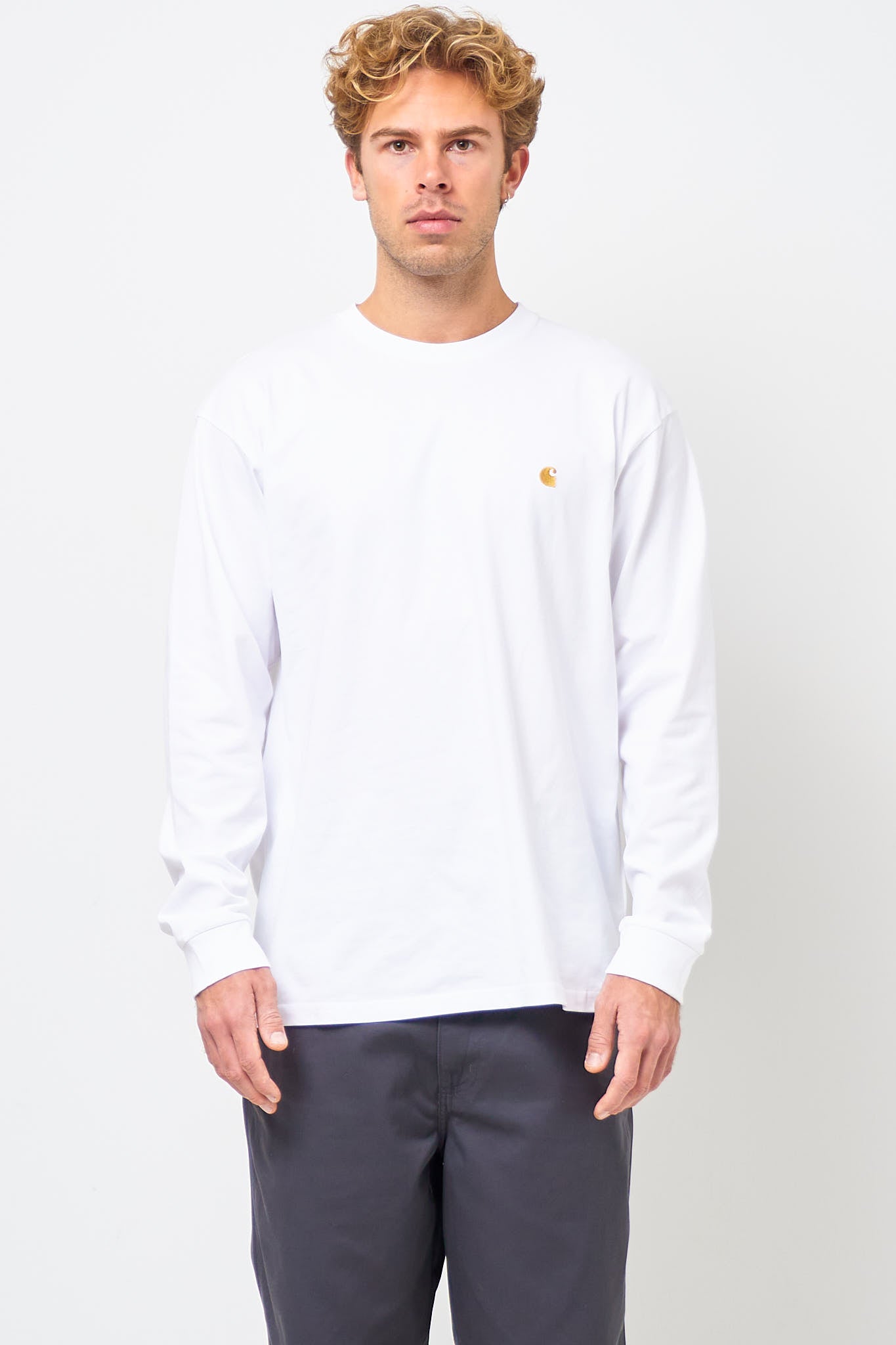L/S Chase T-Shirt White/Gold