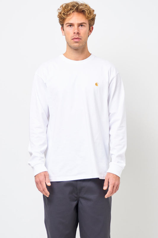 L/S Chase T-Shirt White/Gold