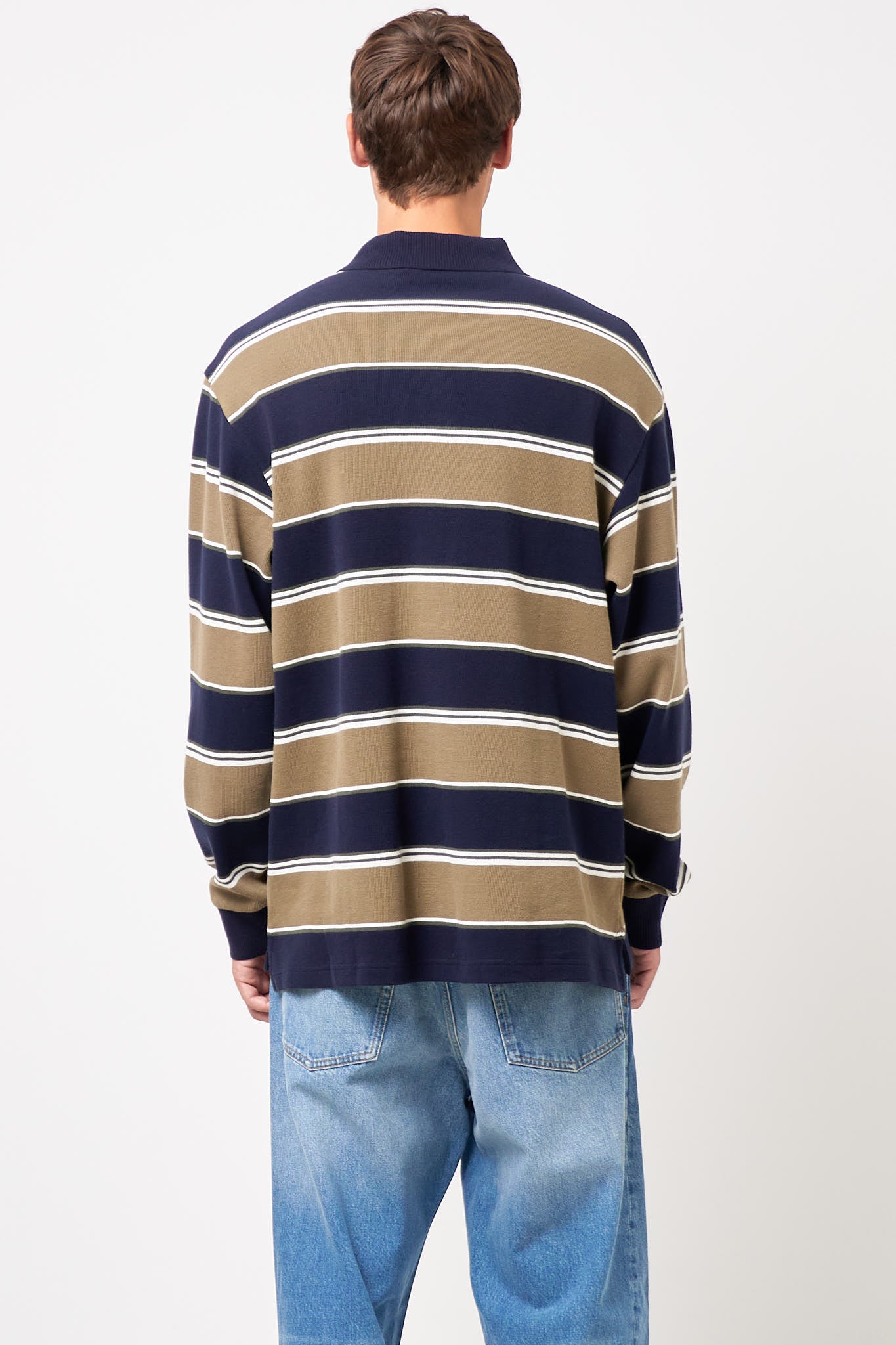 L/S Malone Rugby Shirt Malone Stripe/Brass