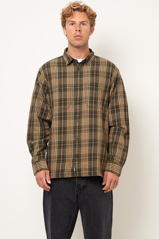 L/S Mandlik Shirt Mandlik Check/Office Green