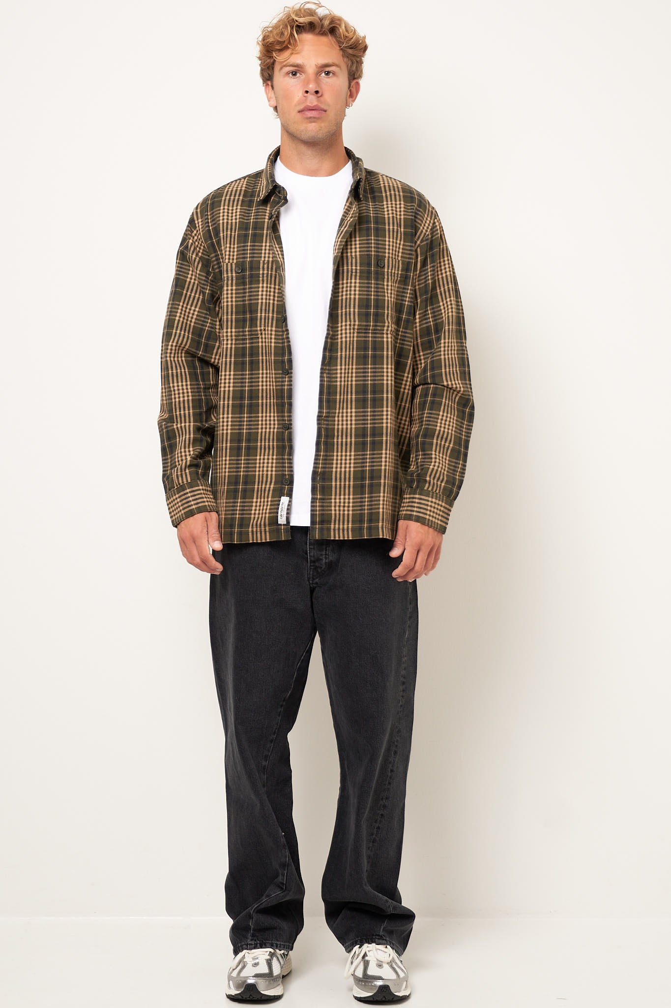 L/S Mandlik Shirt Mandlik Check/Office Green