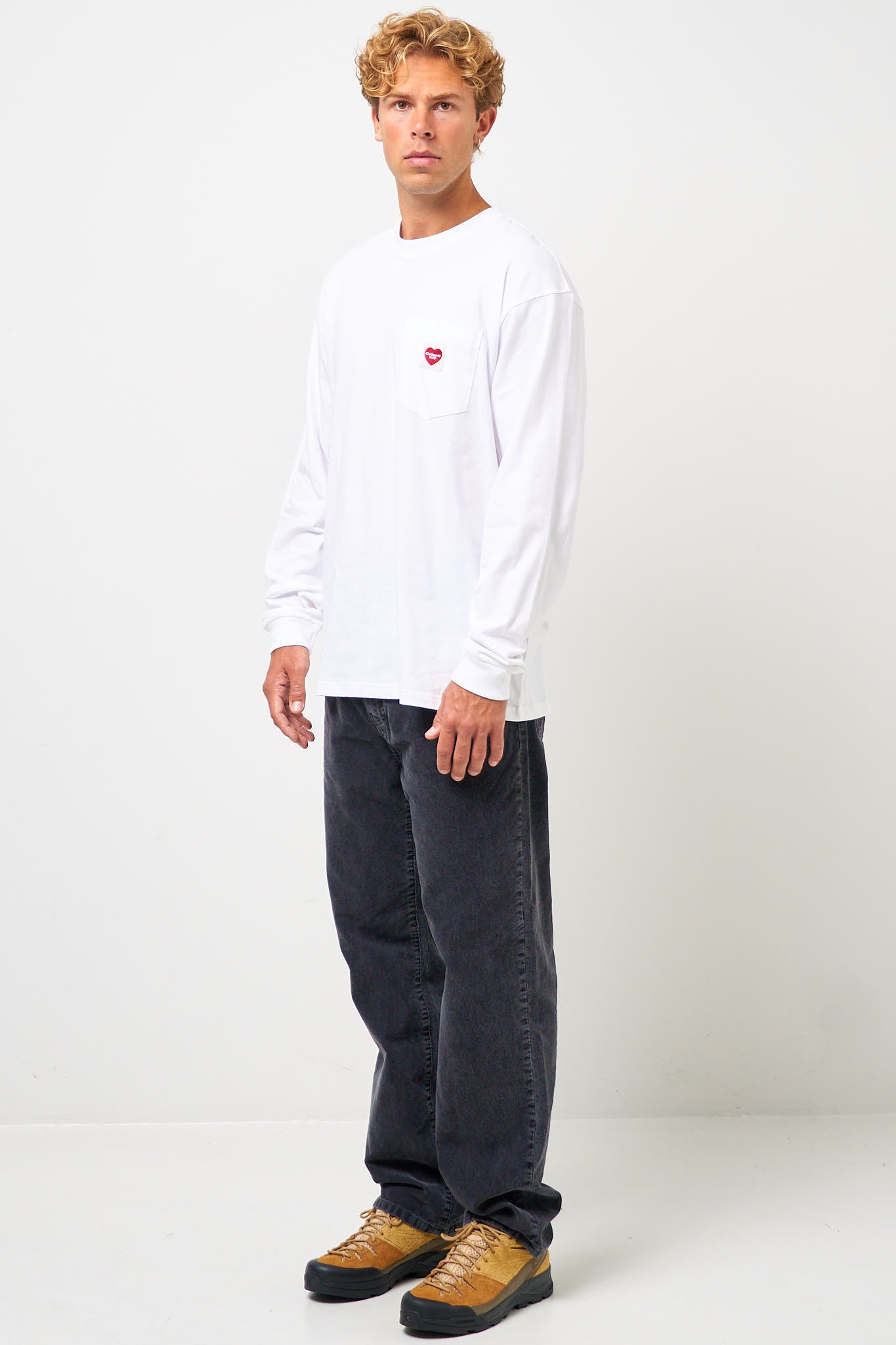 L/S Pocket Heart T-shirt White