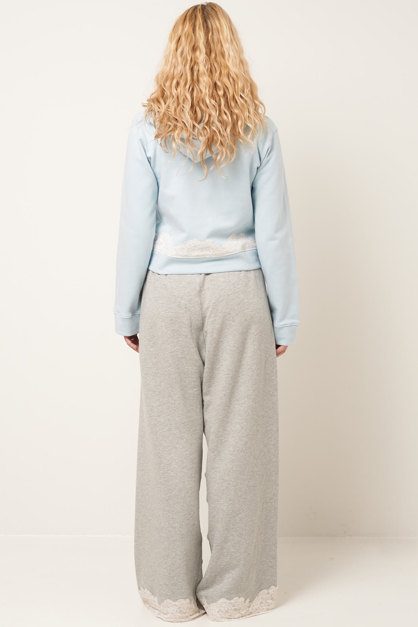 Lace Sweatpants Light Gray Melange