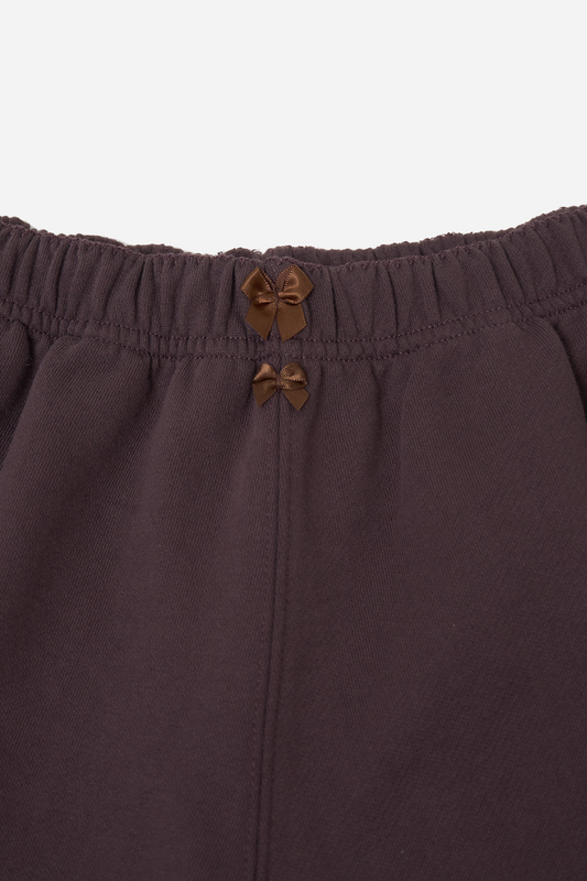Lace Bermuda Sweatshorts Cocoa Brown