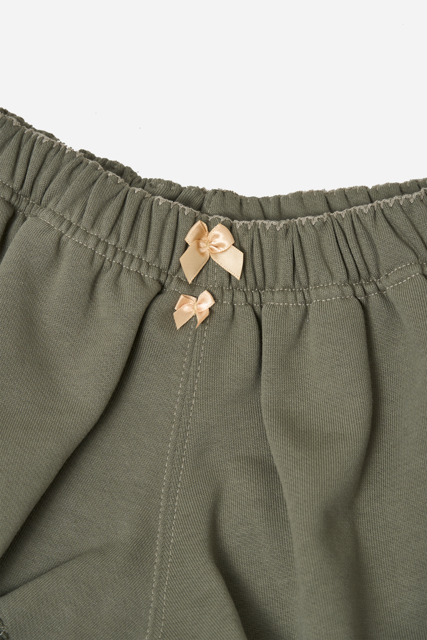 Lace Mini Sweat Shorts Khaki