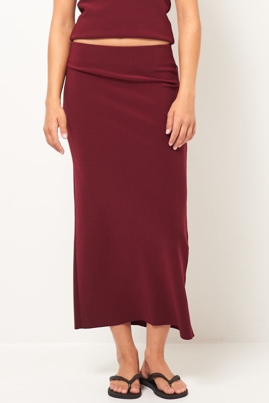 Lay2 H Long Skirt Burgundy