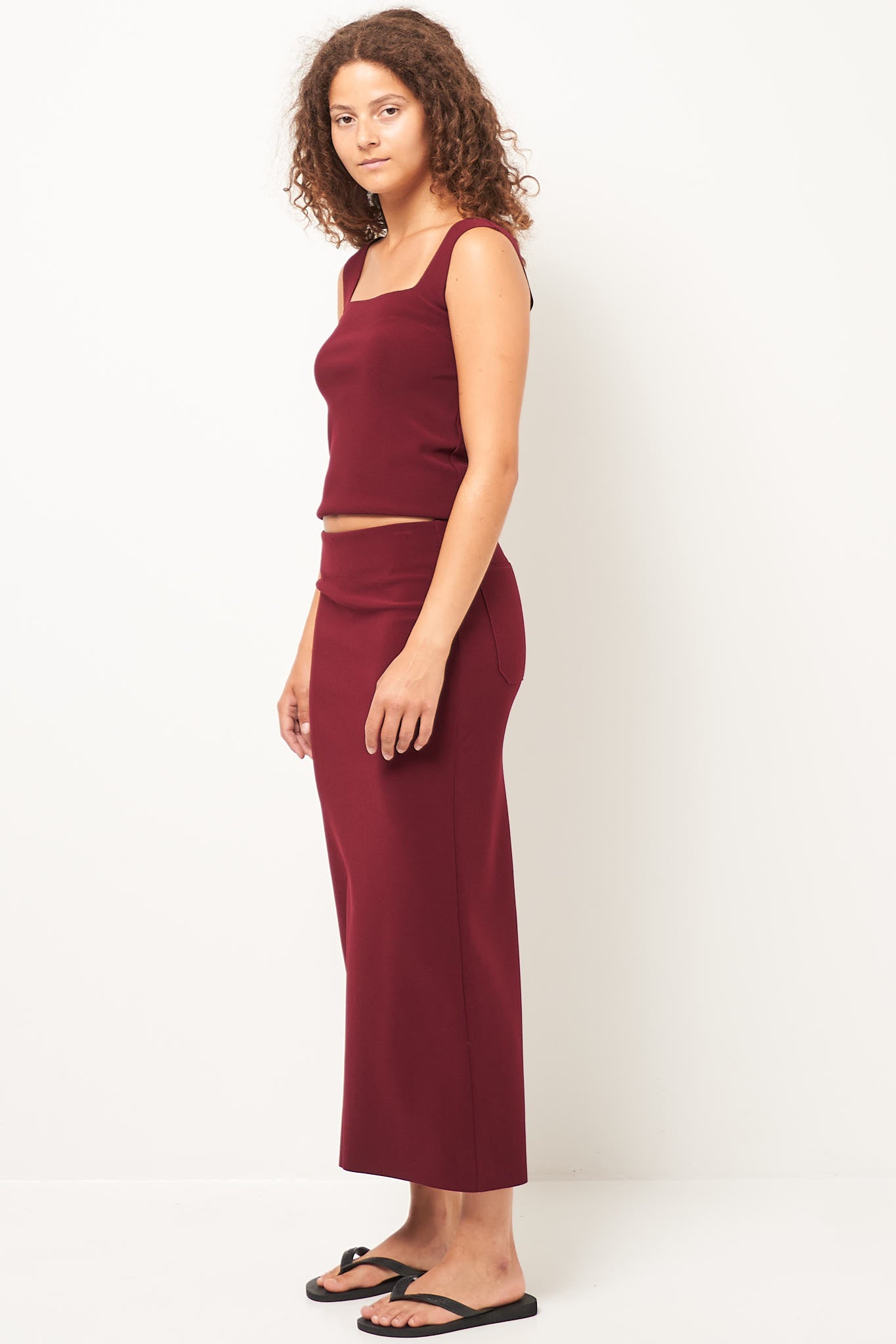 Burgundy formal skirt best sale