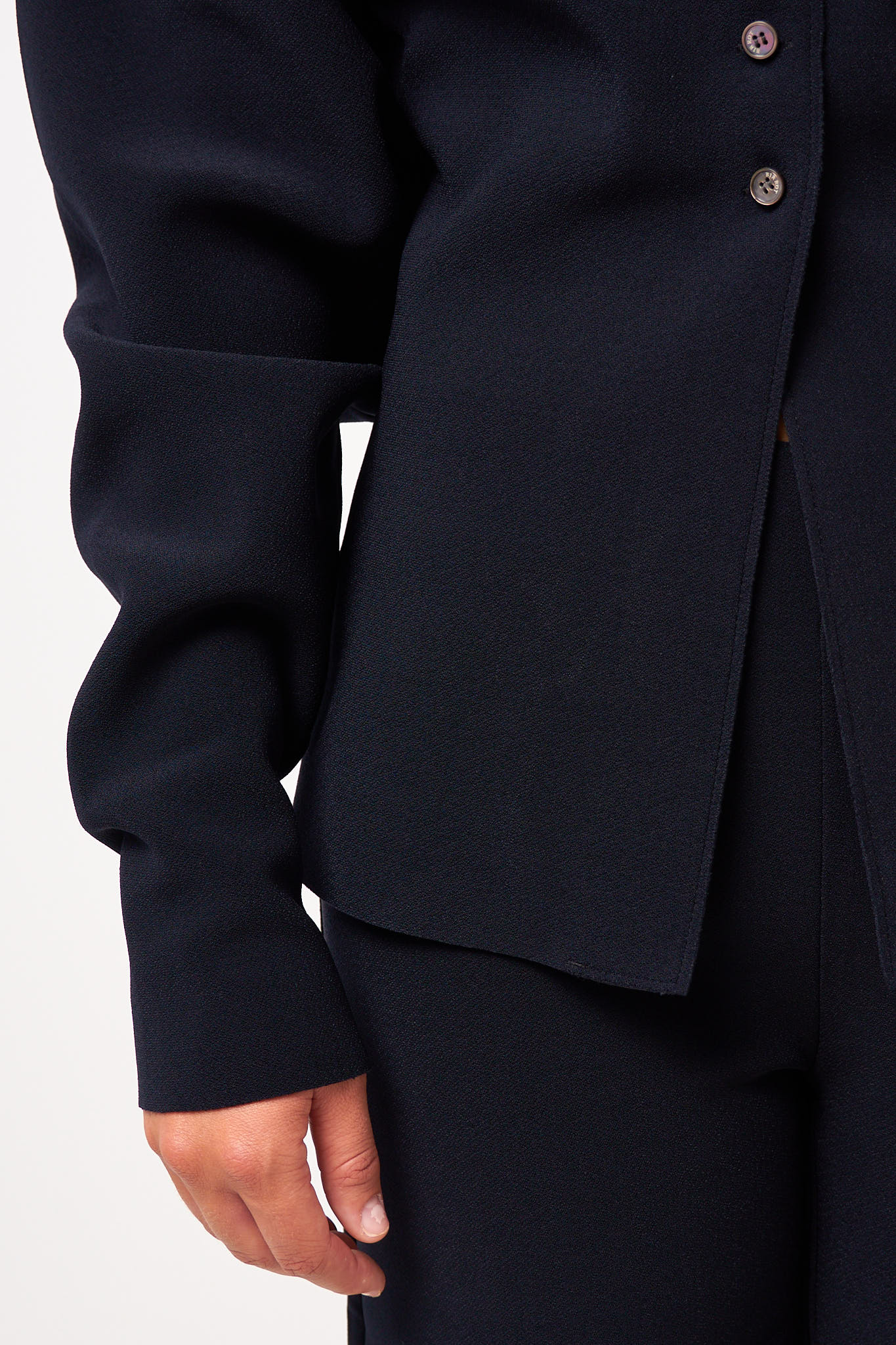 Lay3 Point Collar Cardigan Ink