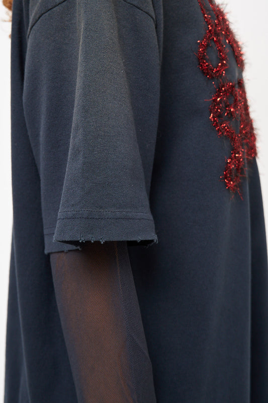 Layered Logo T-shirt Anthracite Grey