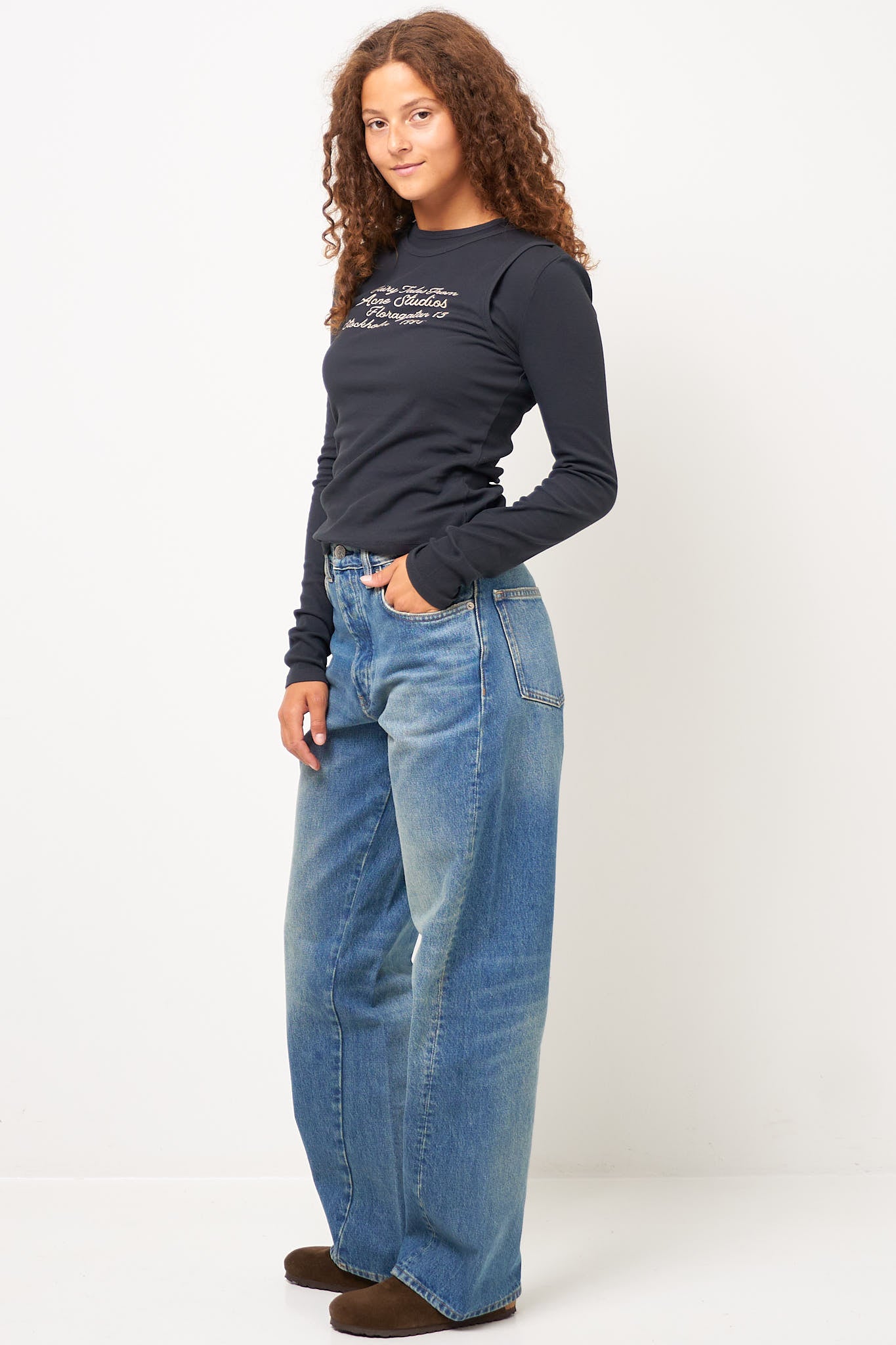 Layered Long-Sleeve T-Shirt Black