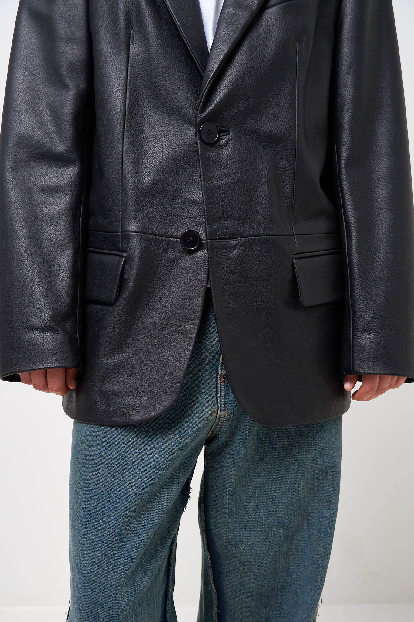 Leather Blazer Black