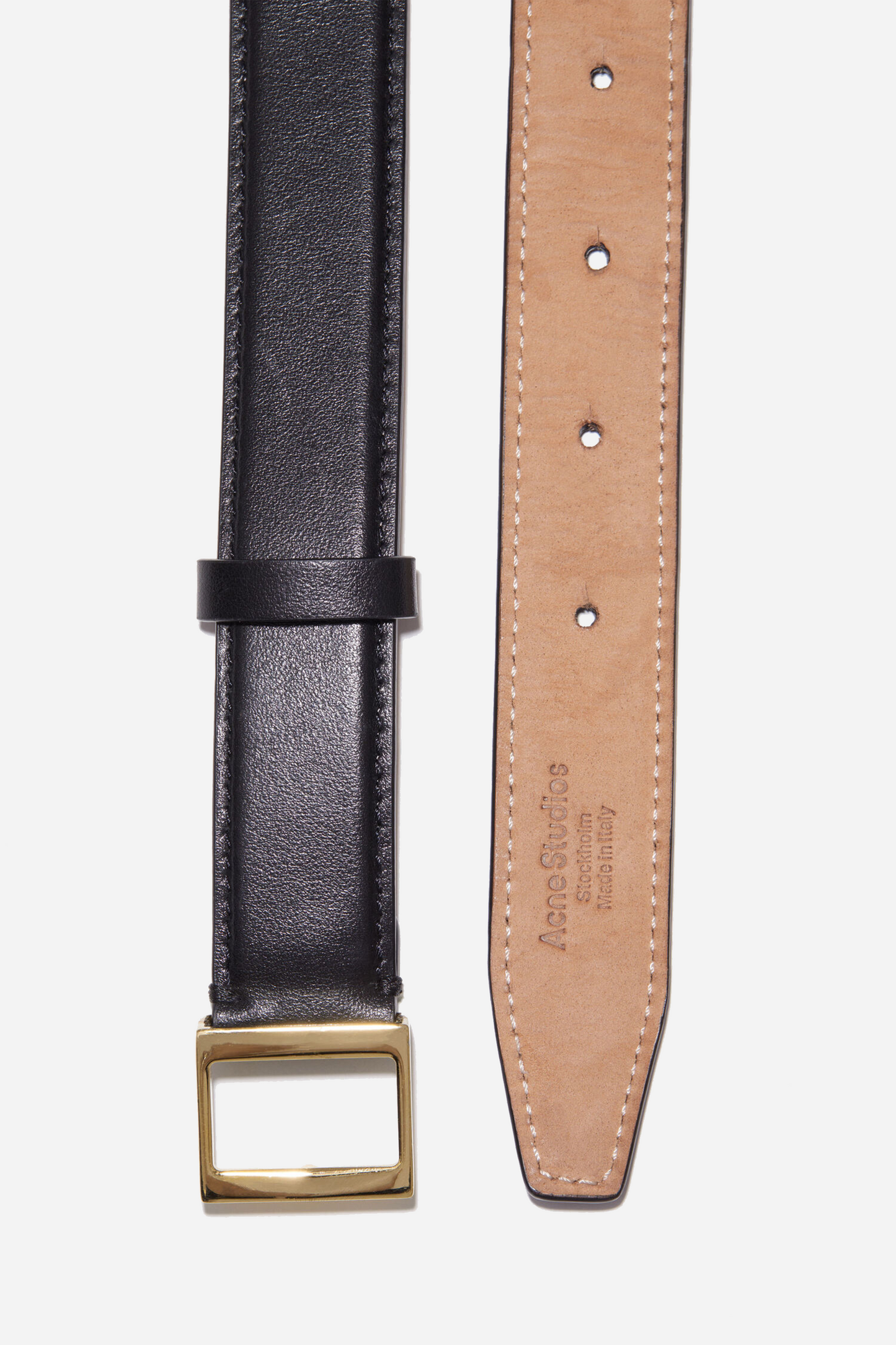 Leather Buckle Belt Black/Gold