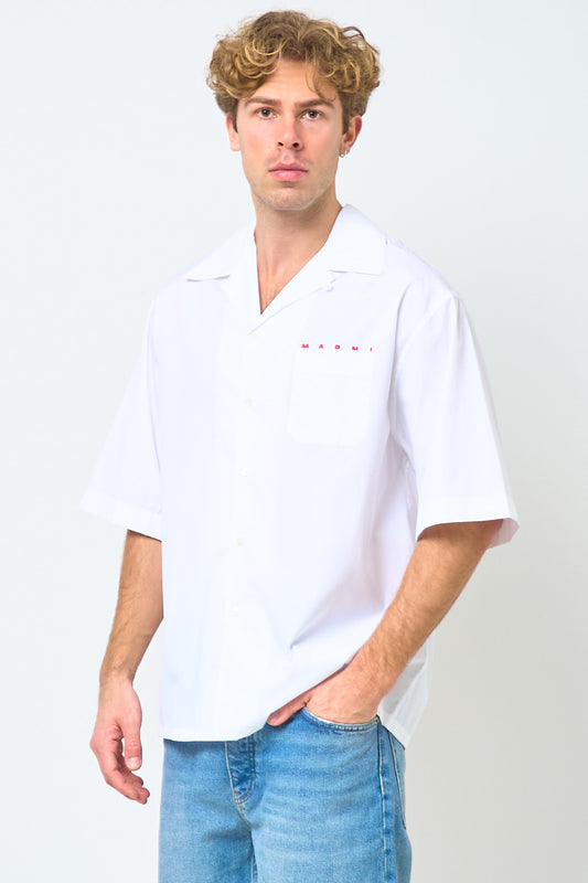 Logo Shirt Organic Poplin Lily White