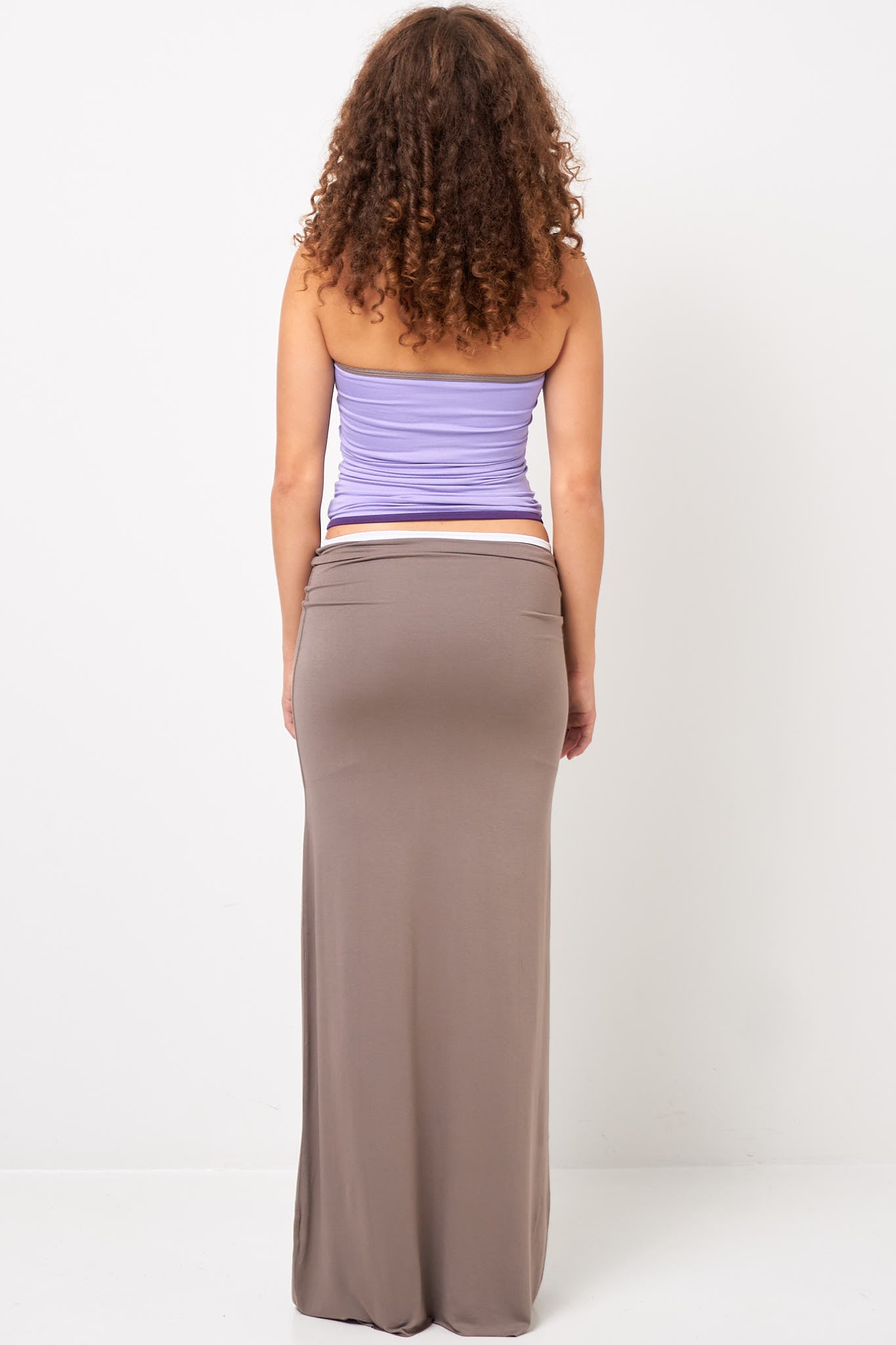 Long Skirt Beige/White