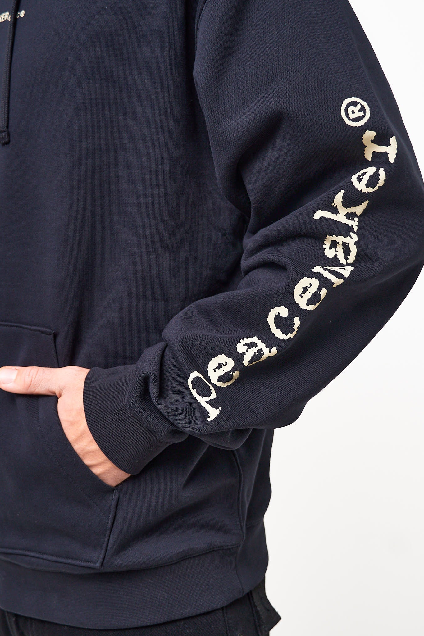 Loose Fit Hoodie Pigeon Print Black