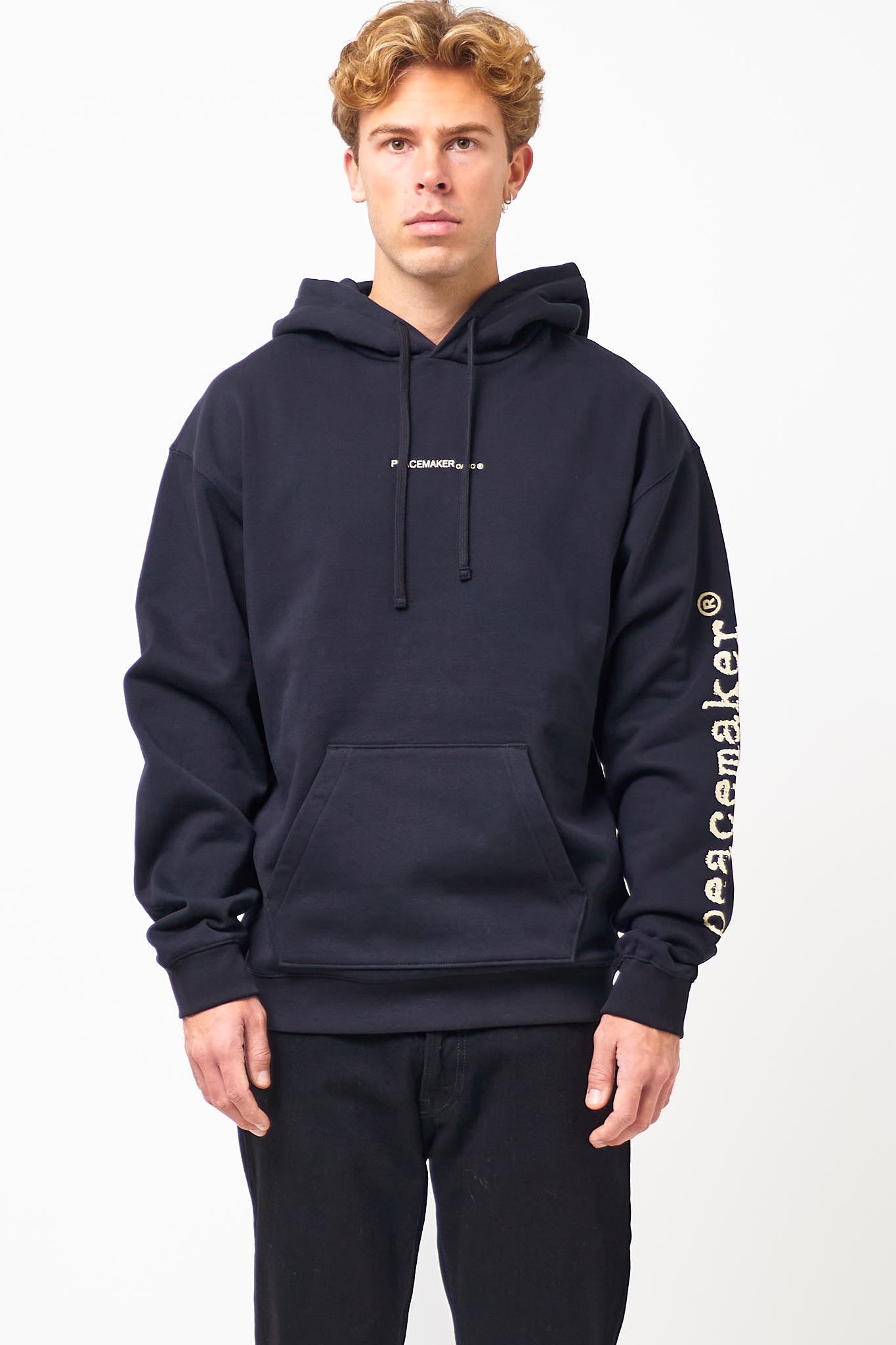 Loose Fit Hoodie Pigeon Print Black