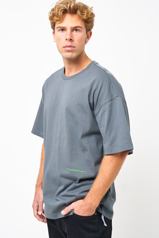Loose Fit T-Shirt Languages ​​Print Gray