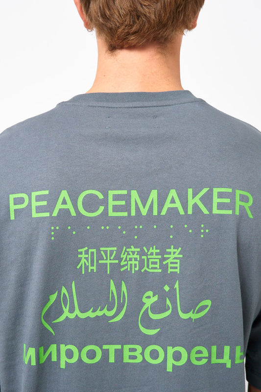 Loose Fit T-Shirt Languages ​​Print Gray