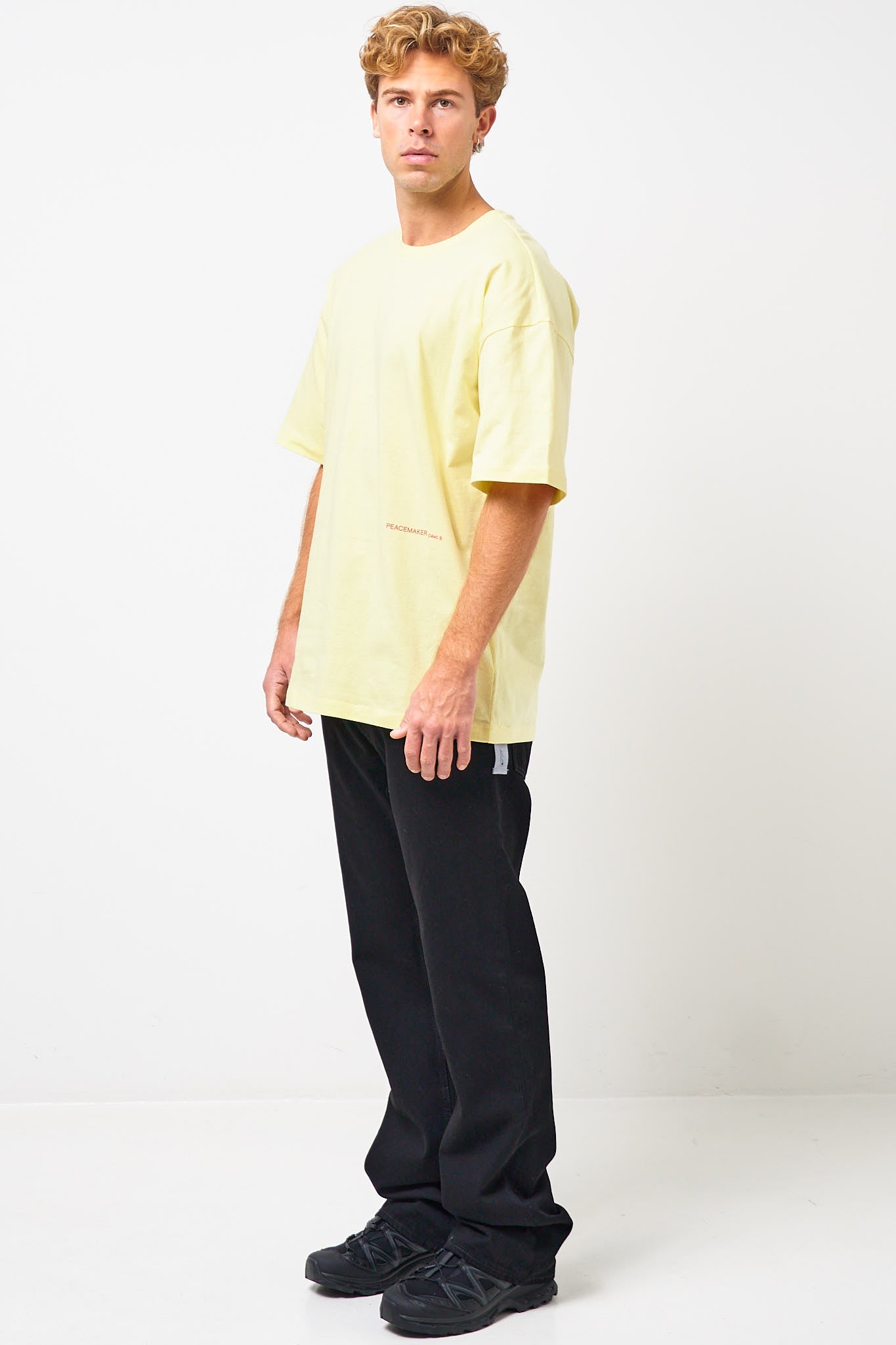Loose Fit T-Shirt Languages ​​Print Yellow