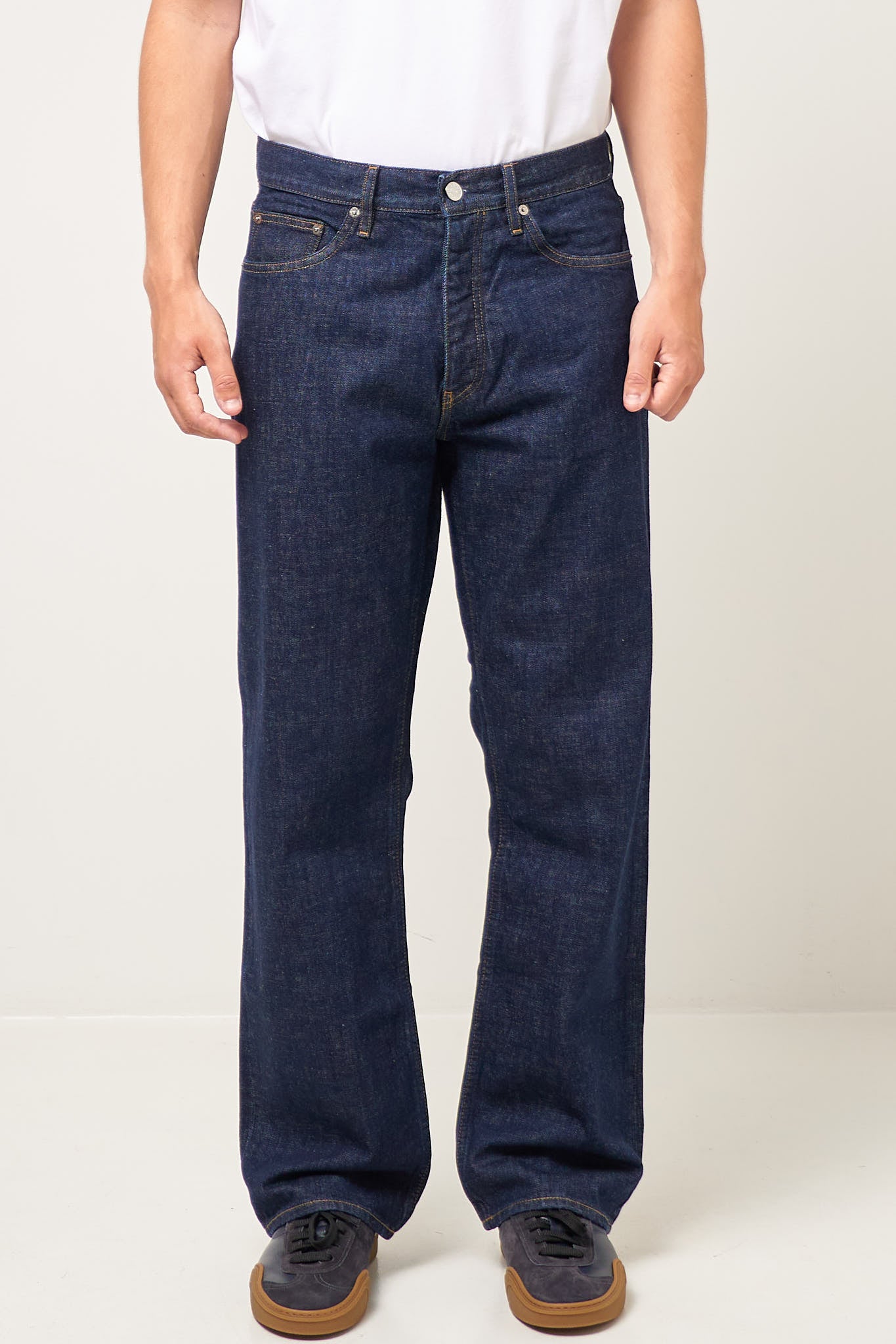 Loose Jeans Simple Rinse Blue