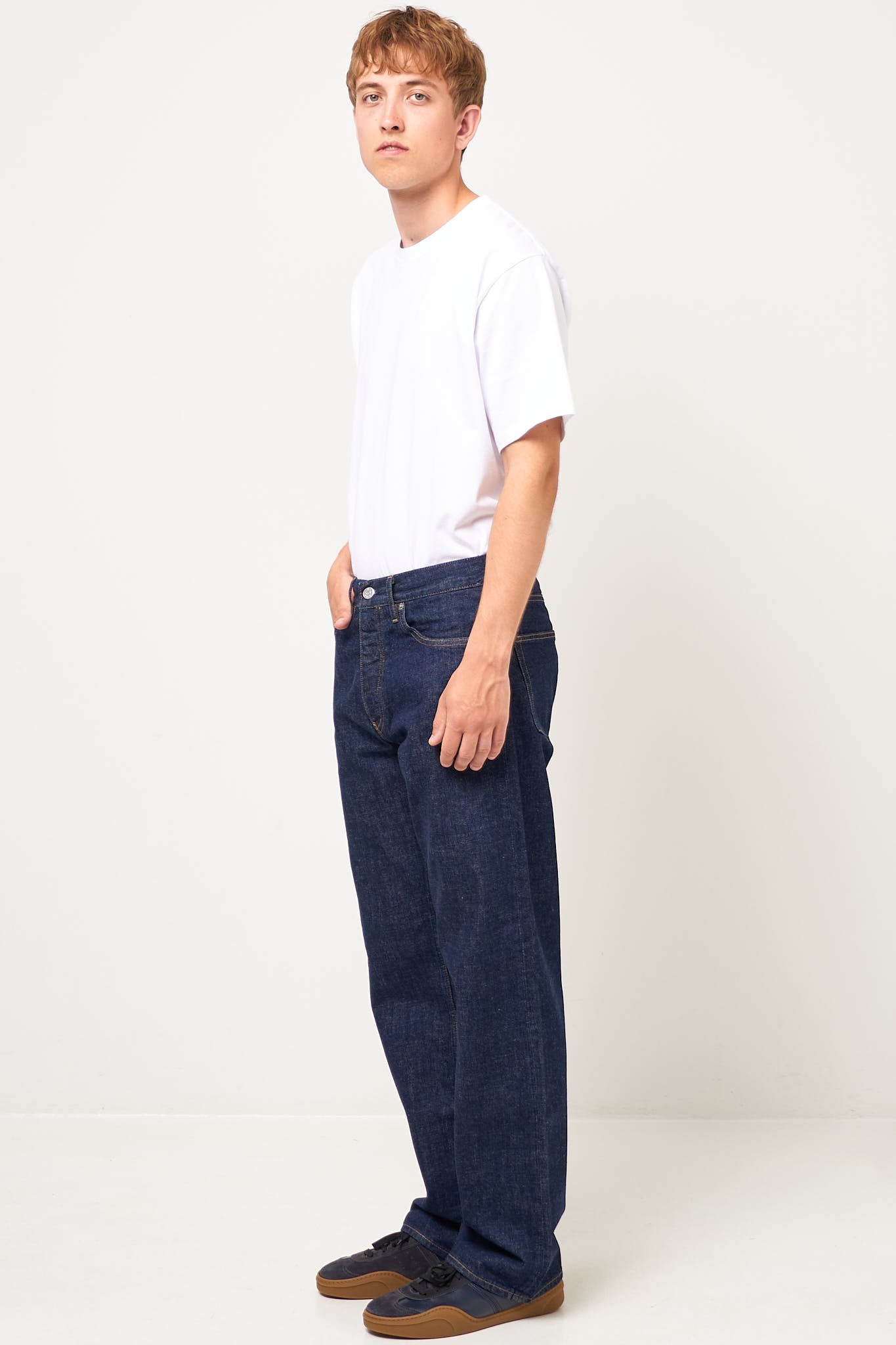 Loose Jeans Simple Rinse Blue