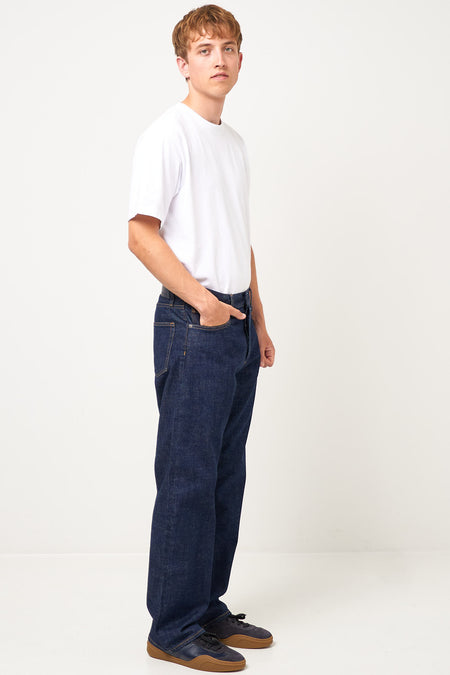 Loose Jeans Simple Rinse Blue