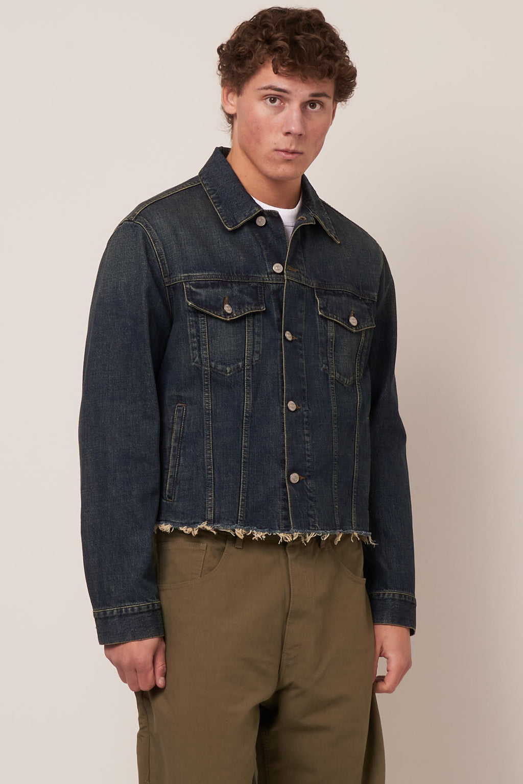 Black cut hotsell off denim jacket