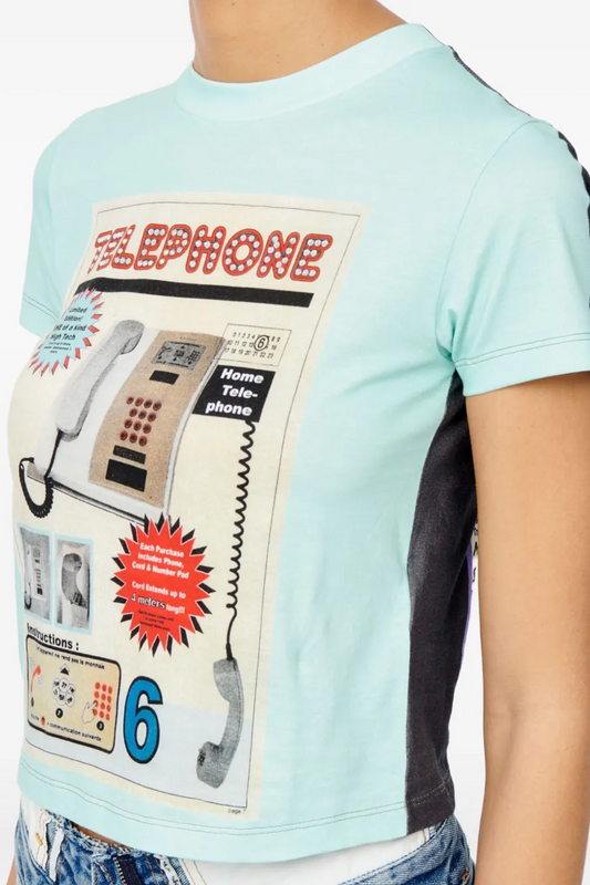 MM6 Telephone T-shirt Turquoise