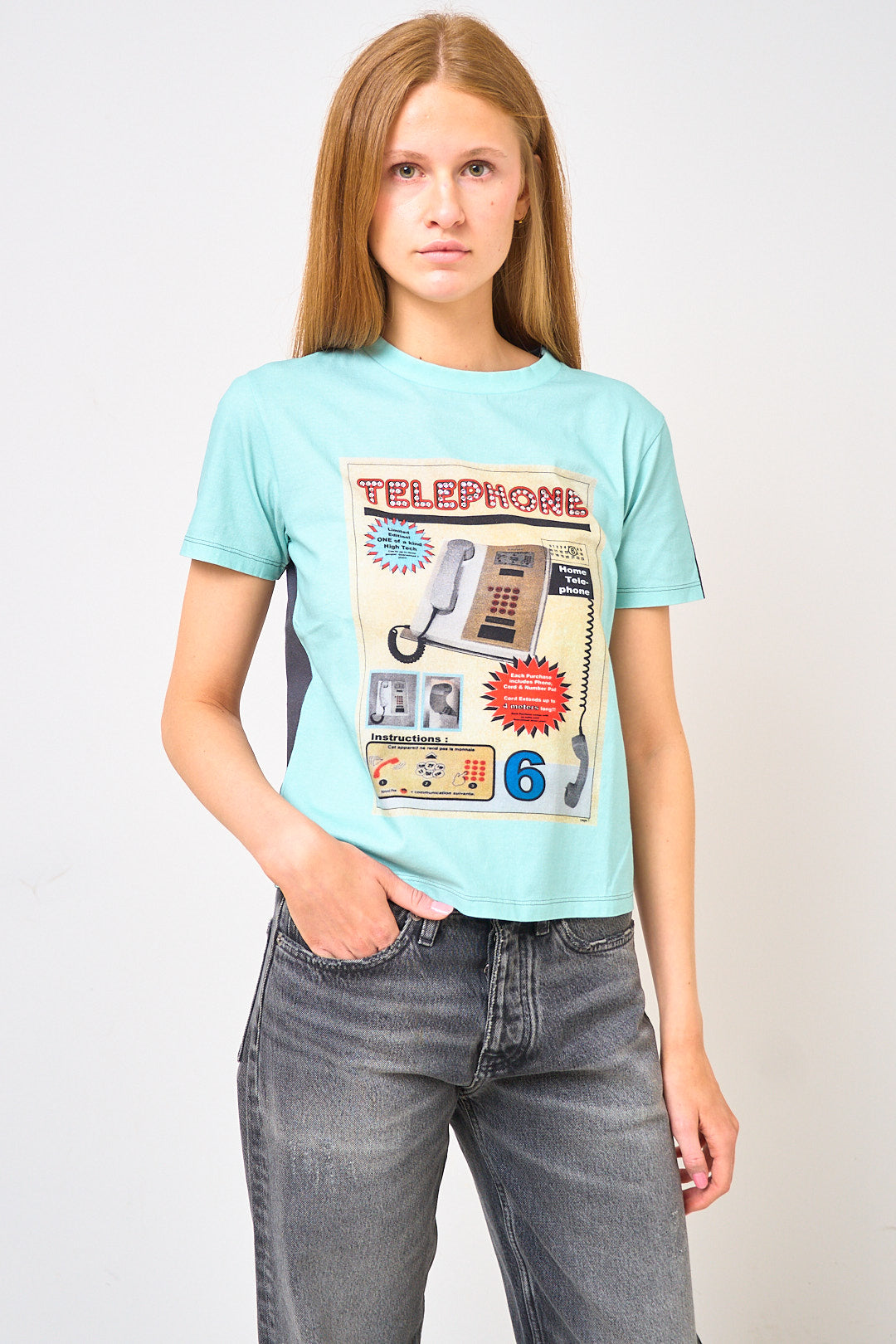 MM6 Telephone T-shirt Turquoise