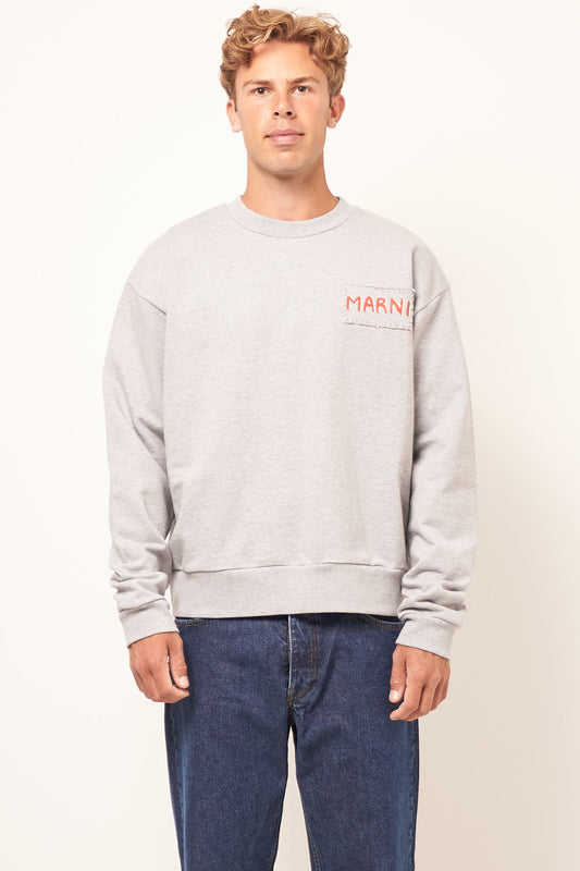 Marni Patch Sweatshirt Heather Grey