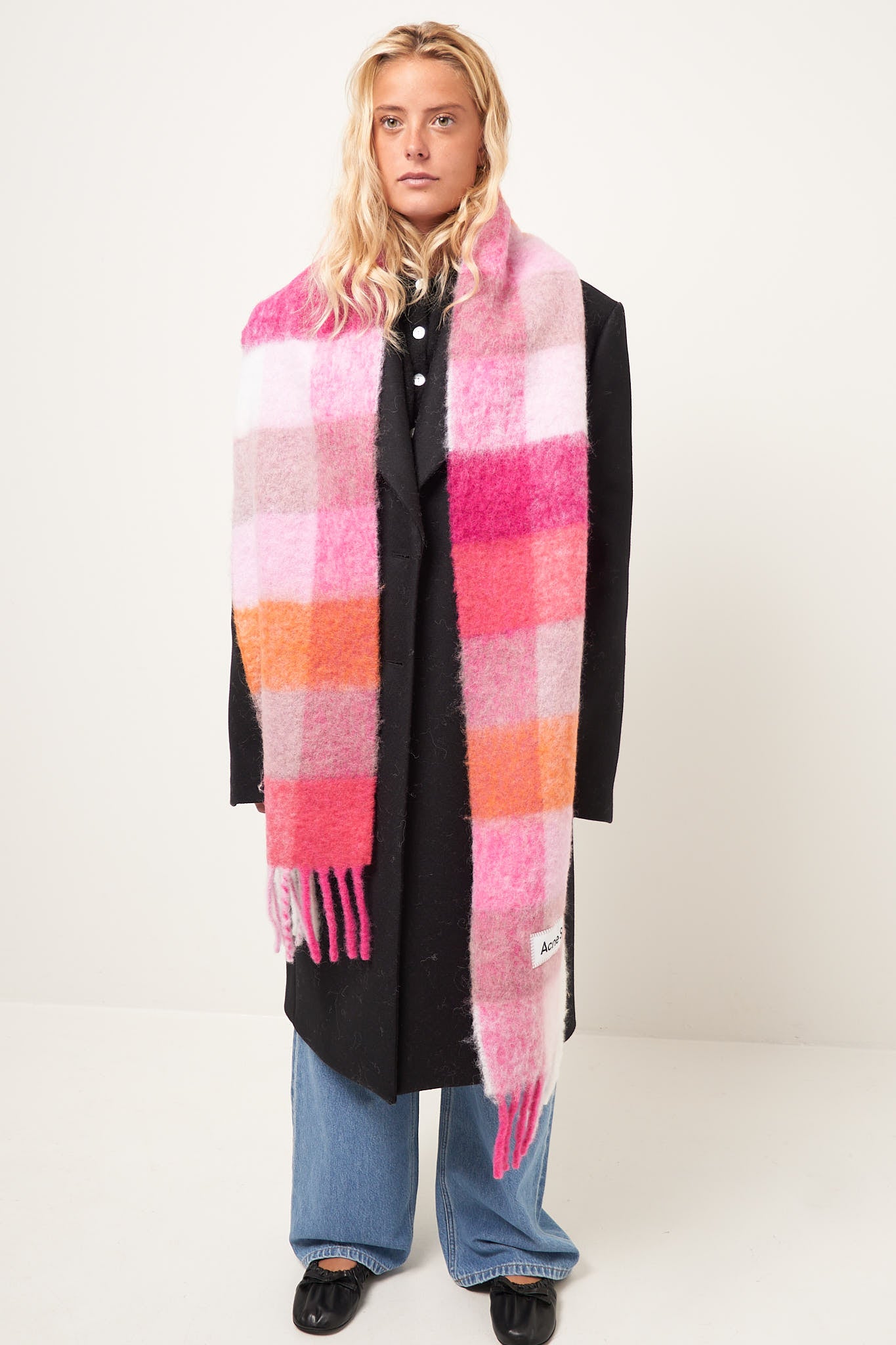 Acne Studios mohair plaid check hot scarf