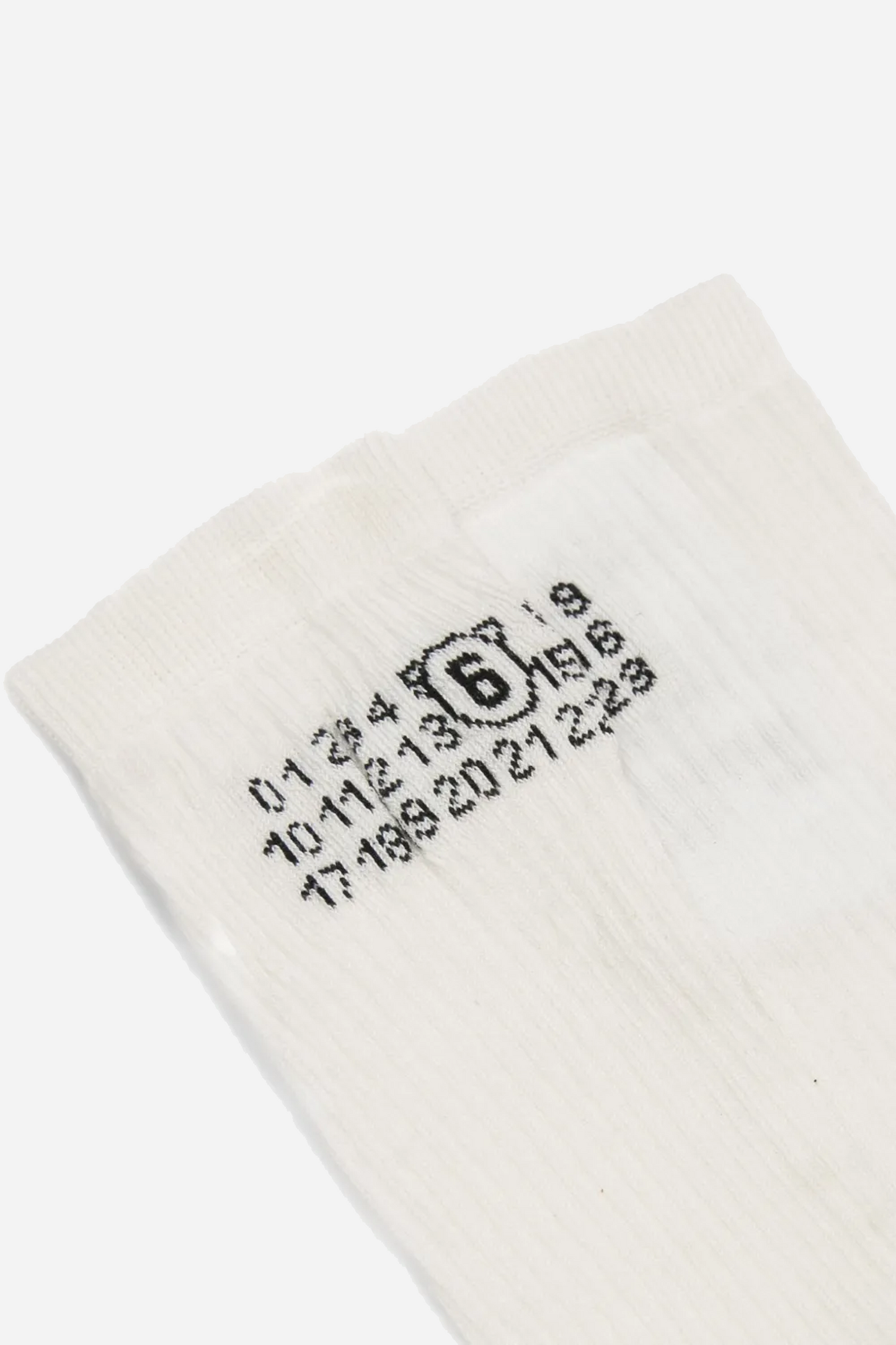 Numeric Ribbed Socks White