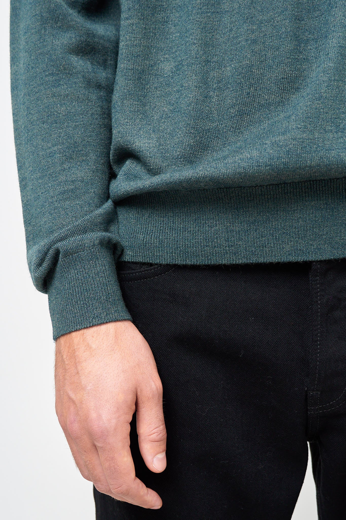 Otto Merino Polo Green Melange