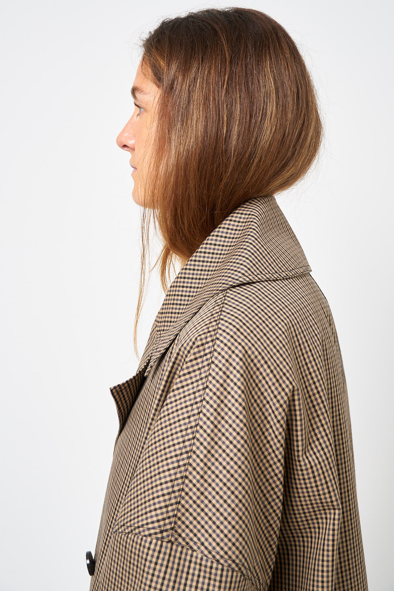 Oversized Checked Jacket Beige/Black