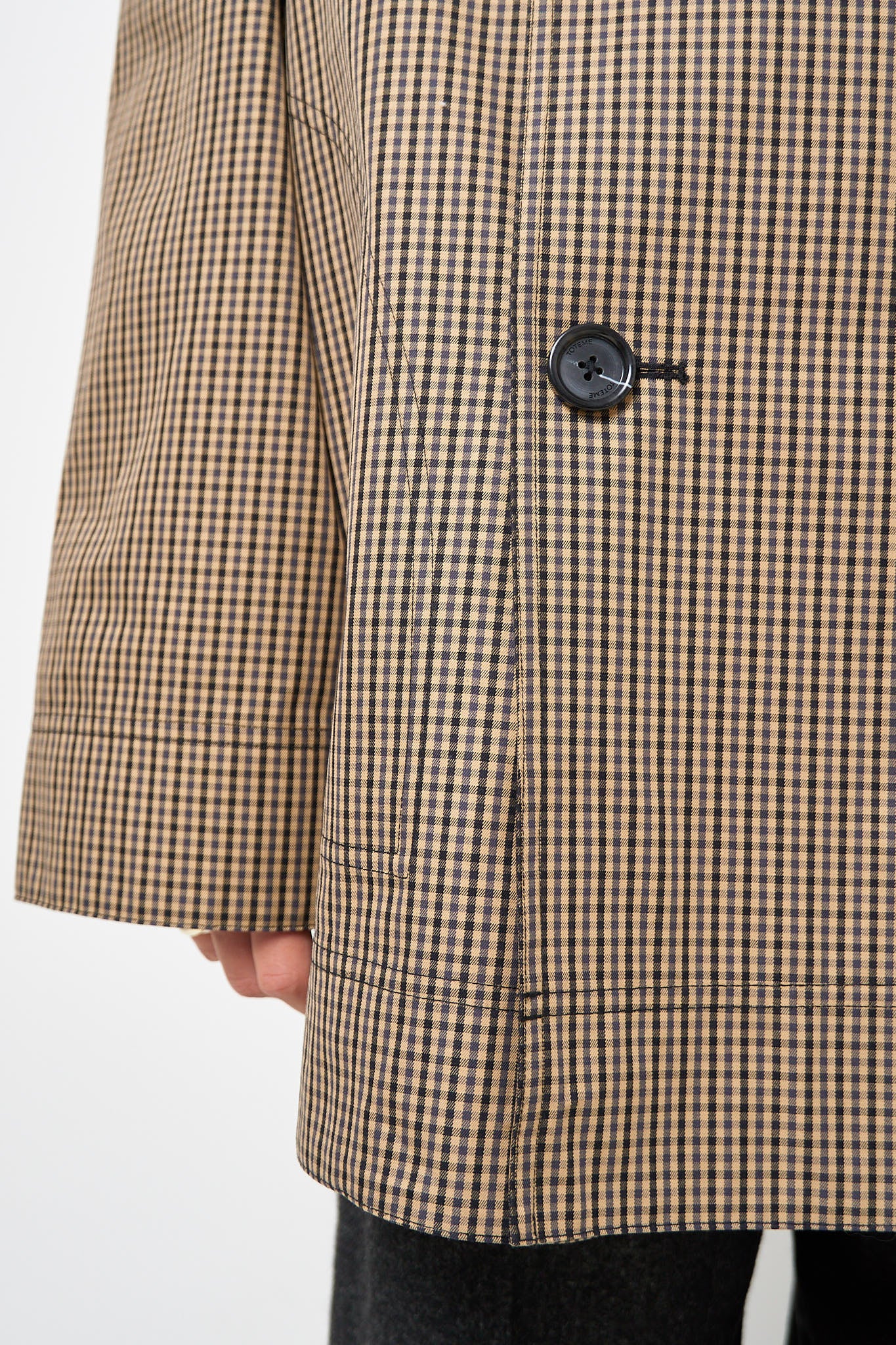 Oversized Checked Jacket Beige/Black