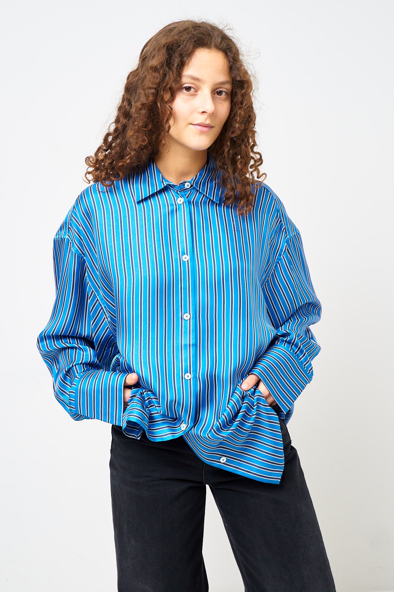 Oversized Striped Shirt Blue/Navy