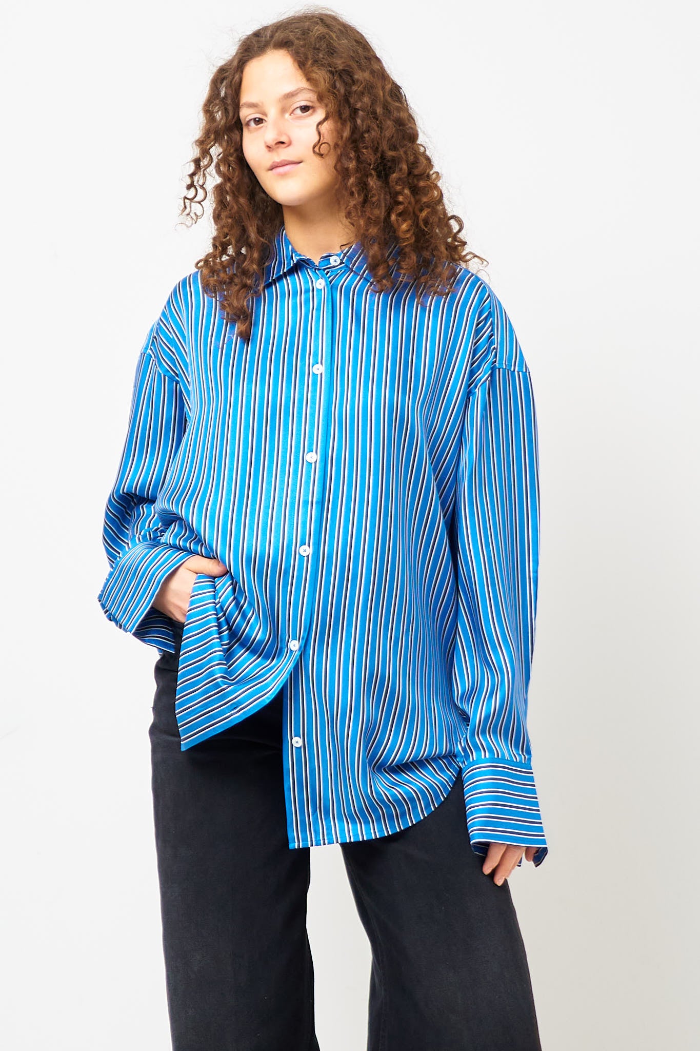 Oversized Striped Shirt Blue/Navy