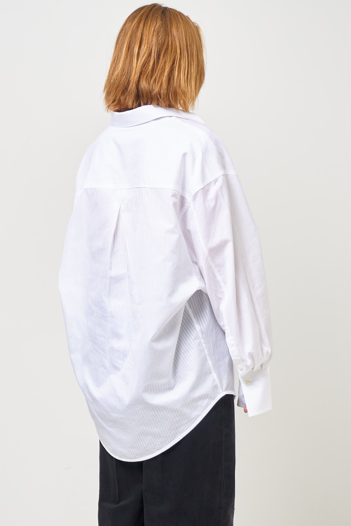 Oversized Striped Shirt White