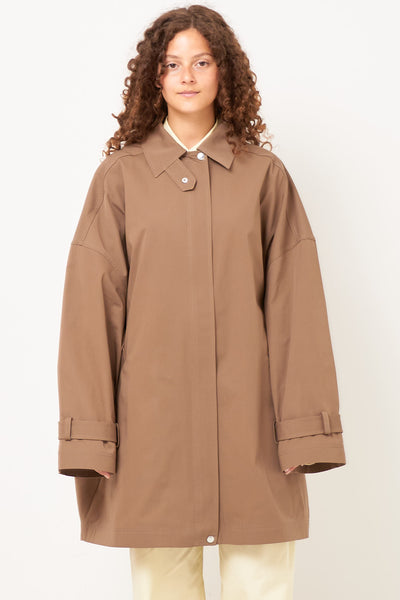 ジャケット・アウター TOTEME BROWN TECHNO TRENCH COAT Oversized-Trench-Jacket-Hazel-