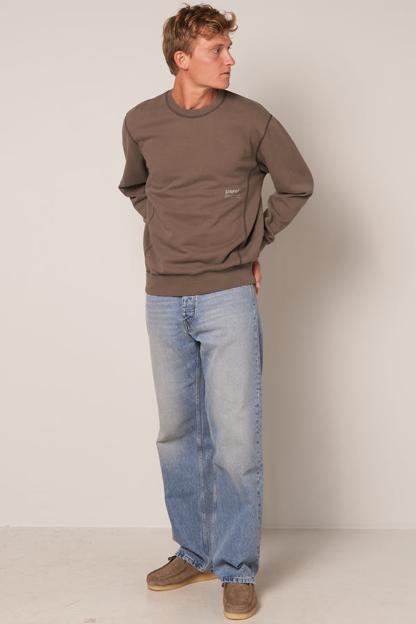Contrast Crewneck Warm Grey